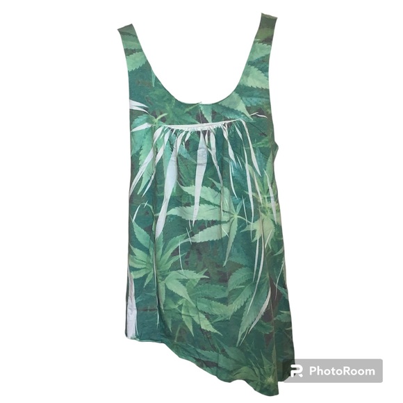 Local Celebrity Leaf Tank Top Asymmetrical Rasta - Picture 5 of 13
